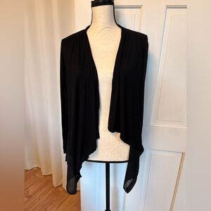 august silk Black Open-Front Draped Cardigan